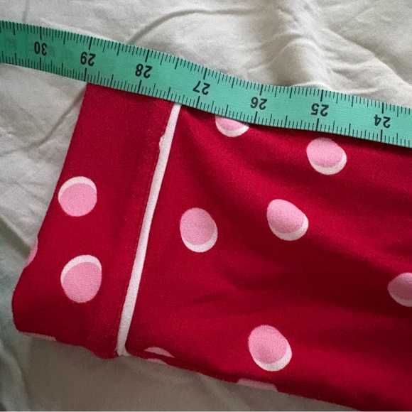 Kate Spade Red Pink Polka Dot Pajama Set Long Sleeve Pants Valentine - Picture 11 of 15